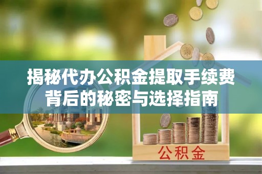 罗东揭秘代办公积金提取手续费背后的秘密与选择指南