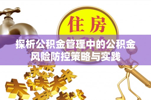 罗东探析公积金管理中的公积金风险防控策略与实践